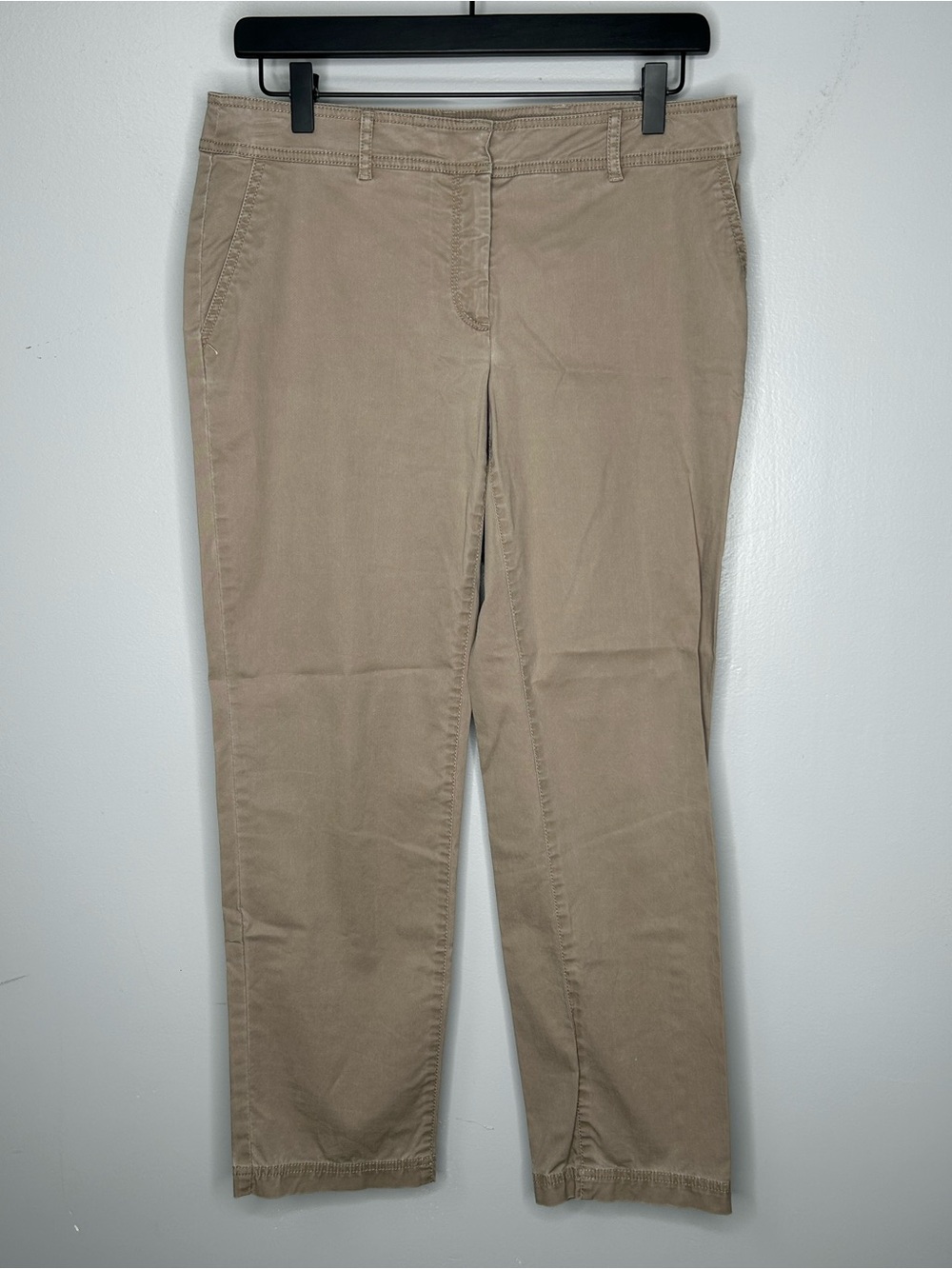 Eileen Fisher Khaki Tencel Organic Cotton Ankle Pants Size 6 Petite